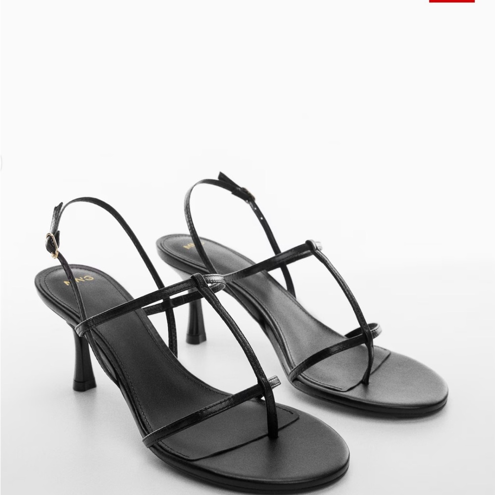 Mango strappy naked sandal black size 10